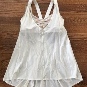 Lululemon Breathe & Flow Tank in White and Tan Size 8